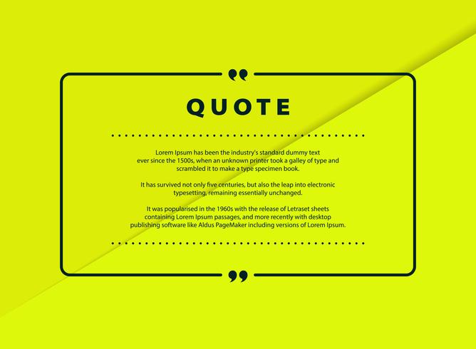 Abstract green paper cut quote vector design for speech text copy template design. vector eps10