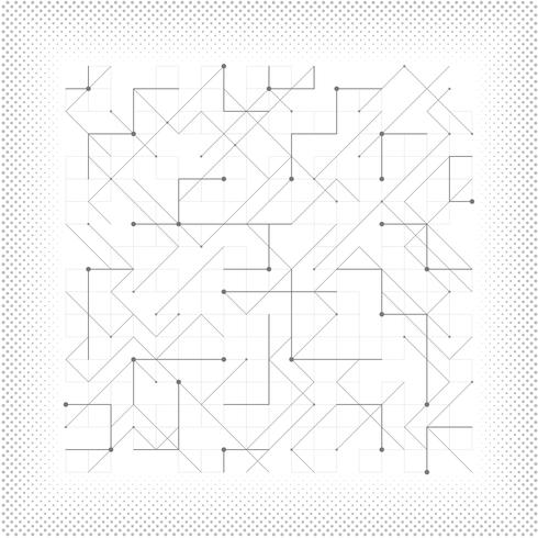 Abstract vector gray line geometric triangle square dotted tech minimal design cover. illustration vector eps10