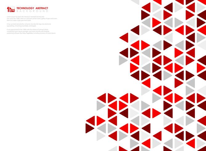 Abstract red cube of geometric hexagonal low pattern design technology. illustration vector eps10