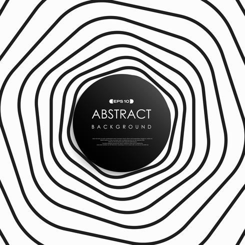 Abstract black and white stripe art line of circle pattern. vector