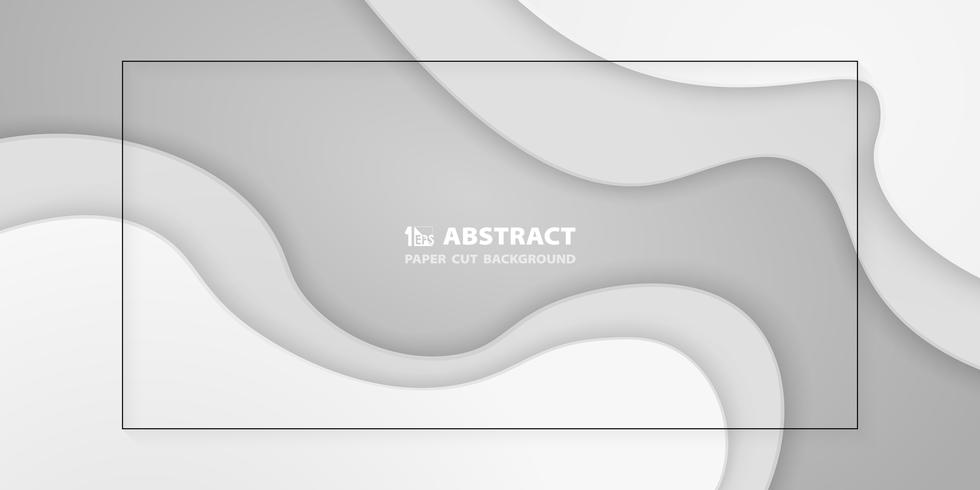 Abstract gradient white paper cut background. You can use for layout artwork for presentation, poster, ad, report.  vector