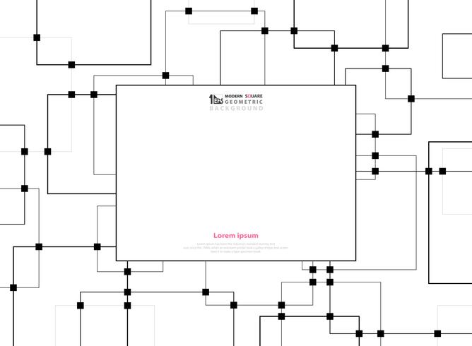 Futurista tecnología futura del patrón cuadrado negro con la abstracción del espacio. vector