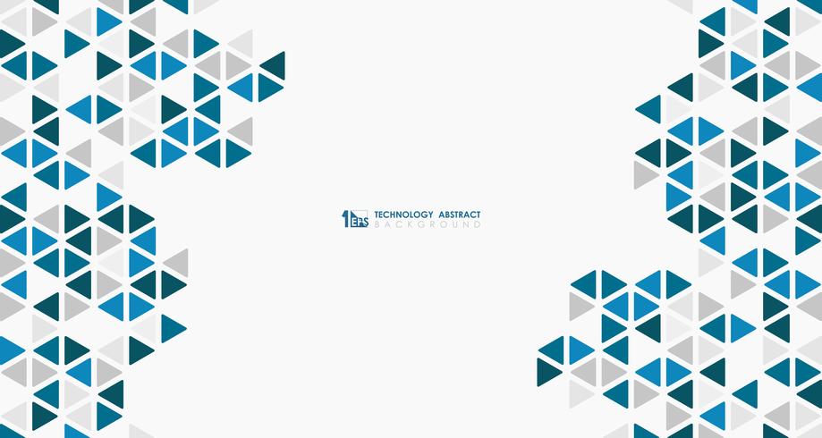 Abstract wide blue cube of geometric hexagonal low pattern design technology. illustration vector eps10 