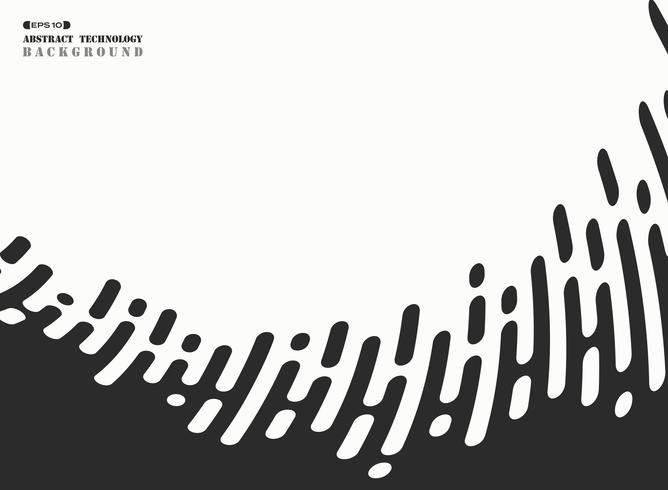 Abstract black stripe line tech wavy on white background. illustration vector eps10