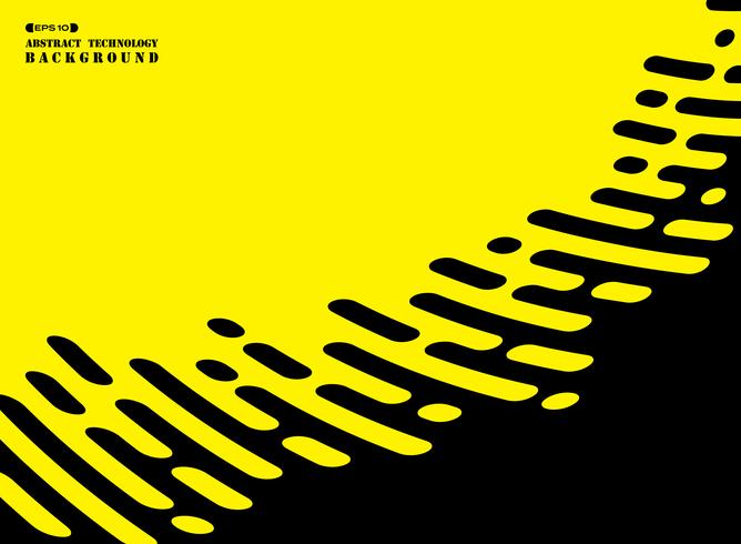 Abstract stripe line of black on yellow background.  vector