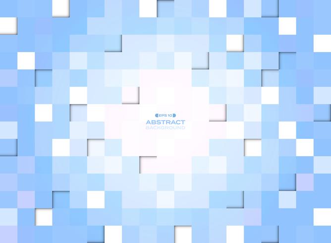 Abstract of blue gradient pixel square pattern background. vector