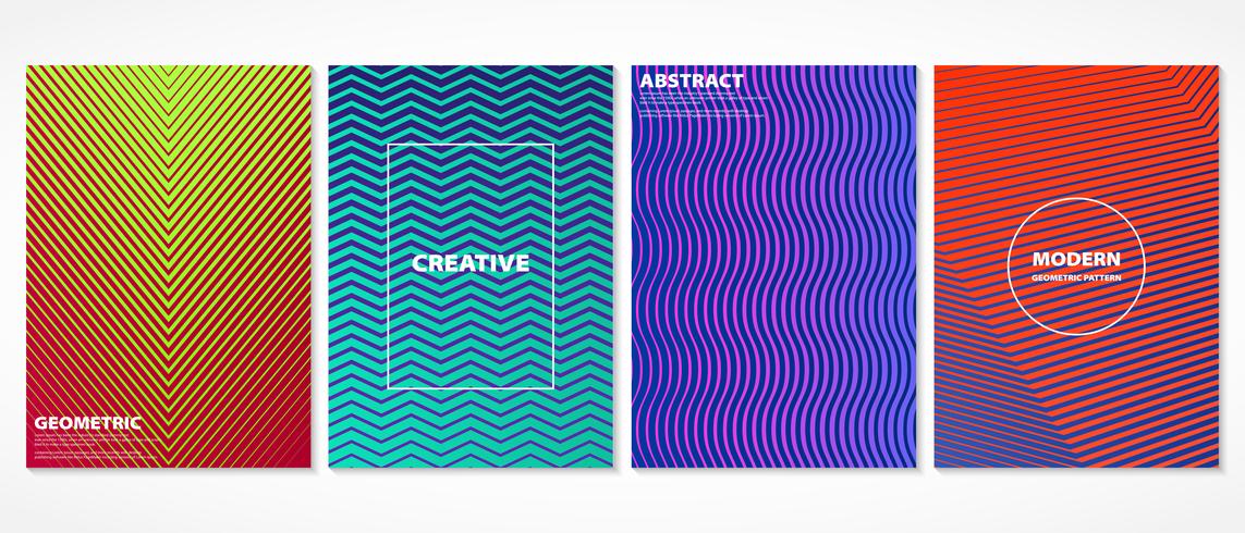 Abstract Colorful Minimal Geometric Covers Pattern Design