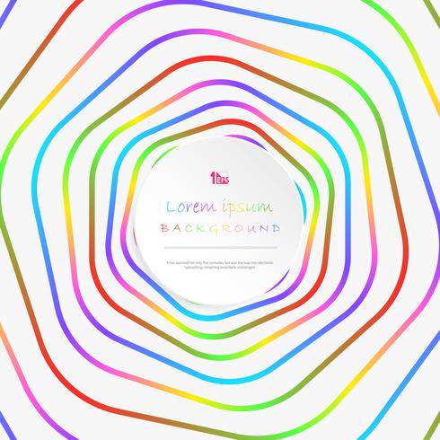 Línea colorida abstracta raya fondo de círculo de patrón con espacio de copia. vector