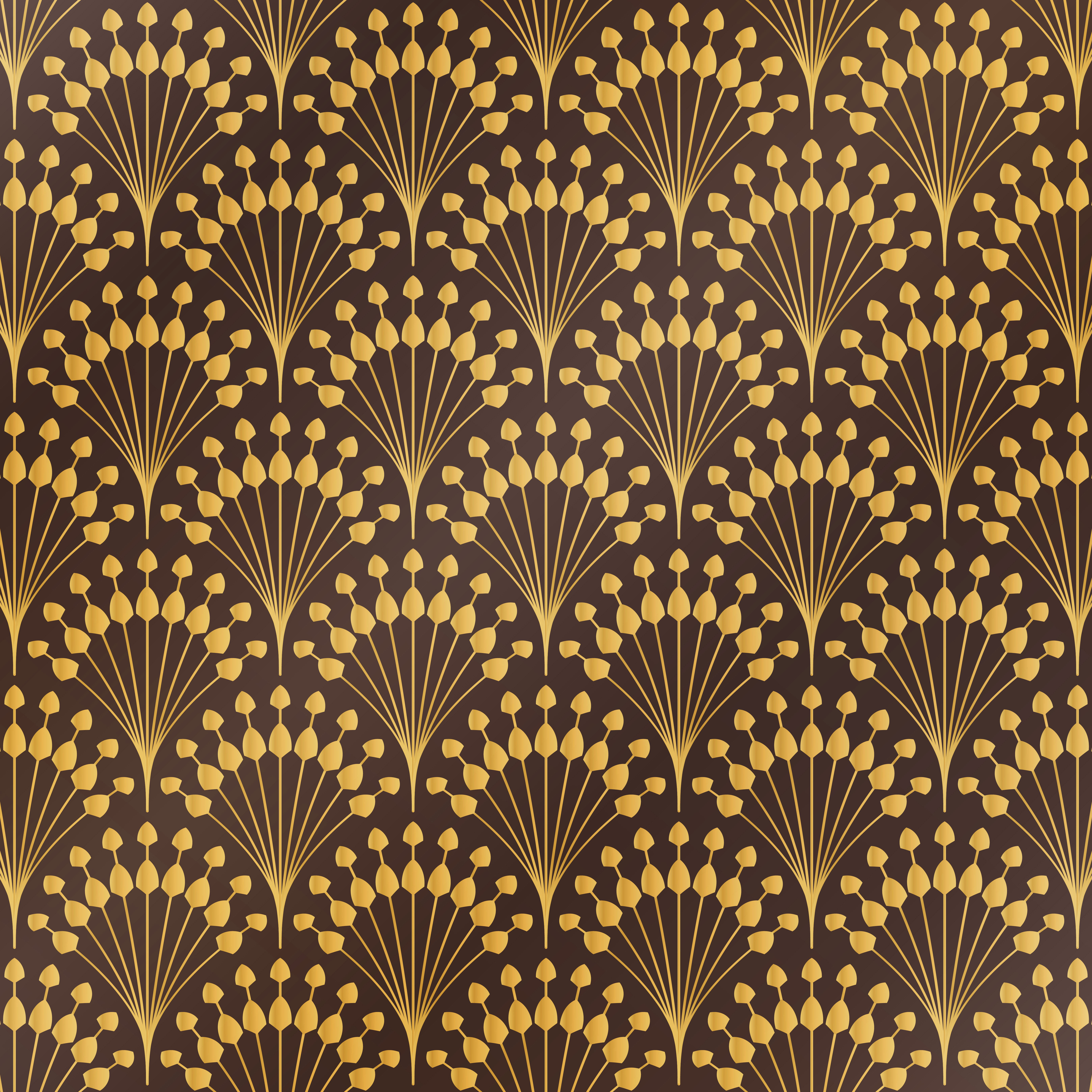 Art Deco Floral Pattern / Fabric & Wallpaper: Art Deco Floral in Teal