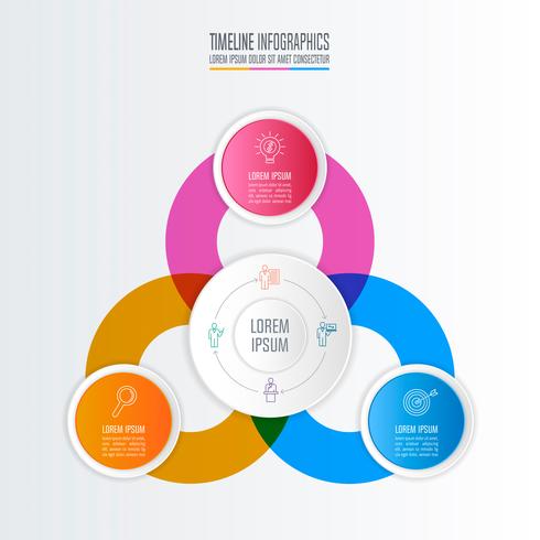 Diseño infográfico concepto de negocio con 3 opciones. vector