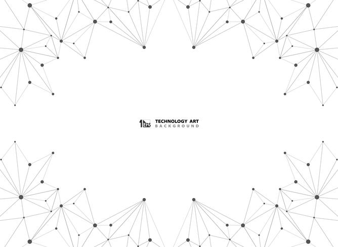 Abstract black technology connection line on white background. You can use for technology ad, poster, print, cover artwork.  vector