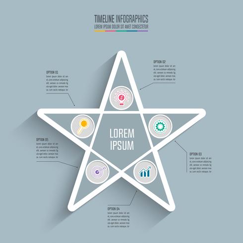 timeline infographic design business concept with 5 options. vector