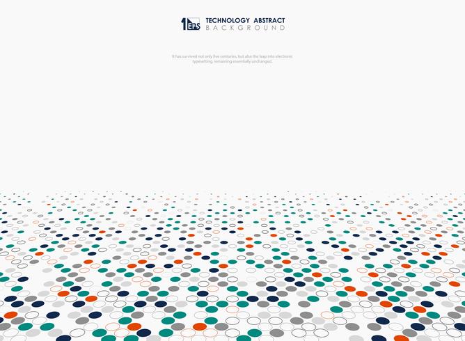 Abstract Technology Background Of Colors Circle Pattern Design