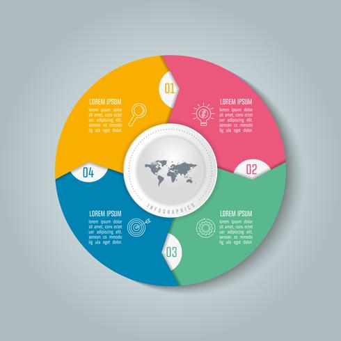 Diseño infográfico concepto de negocio con 4 opciones. vector