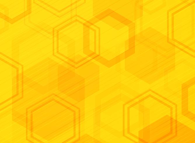 Fondo abstracto del diseño moderno del modelo del hexágono del amarillo de la tecnología. Decorar en color diseño de la dimensión utilizando para el anuncio, cartel, folleto, copia espacio, impresión, diseño de portada. vector