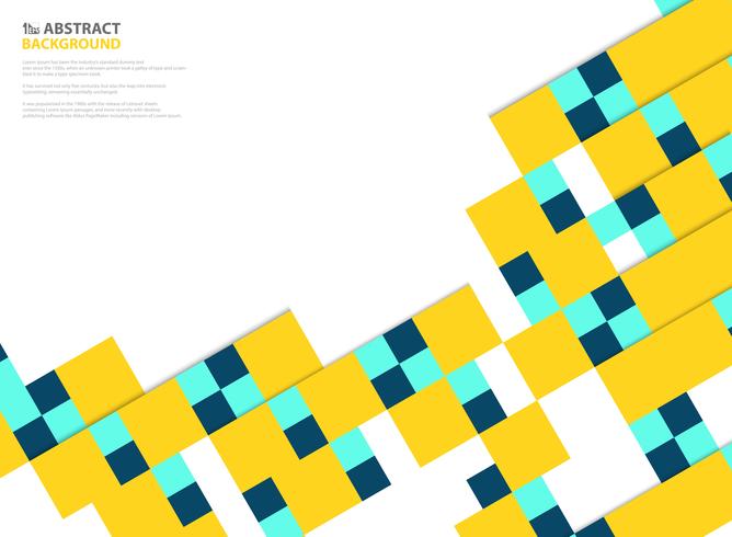 Abstract Colors Square Paper Cut Pattern Modern Design In Yellow