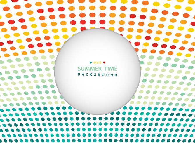 Summer time of colorful dot in nature tone background with copy space.  vector