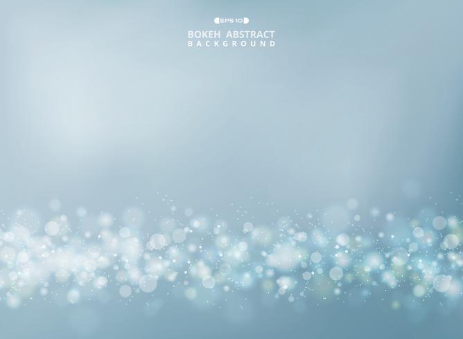 Abstract of merry gold - silver bokeh glitters on soft sky background. vector eps10