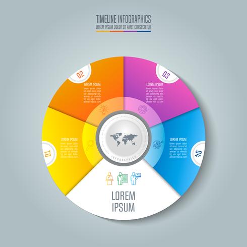 Timeline infographic business concept with 4 options. vector