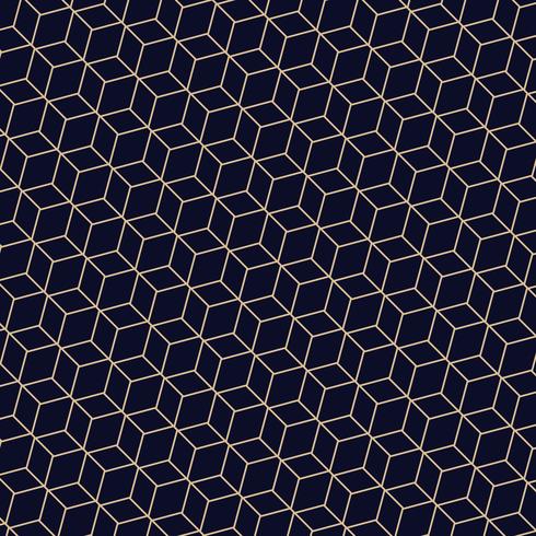 Abstract of golden lines polygonal geometric pattern. A seamless vector on dark blue background. 