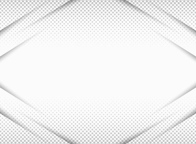 Abstract paper cut in gradient of gray in symmetry halftone pattern background with copy space. You can use for presentation, ad, poster, artwork.  vector