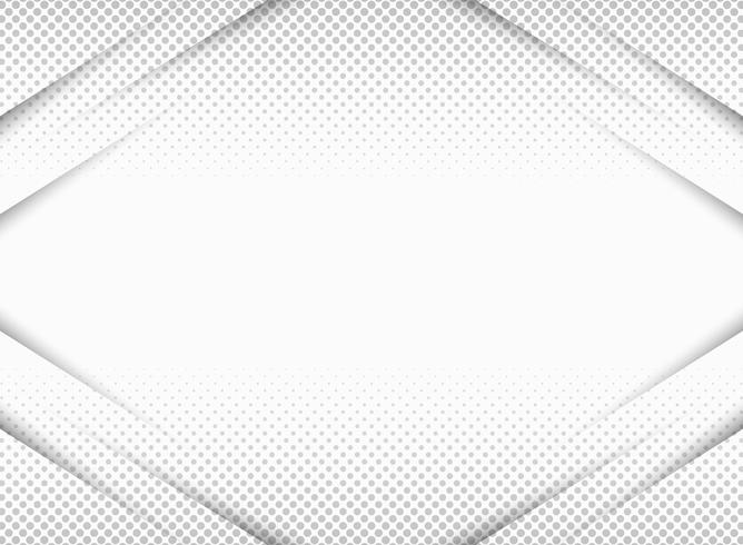 Abstract paper cut in gradient of gray in symmetry halftone pattern background with copy space. You can use for presentation, ad, poster, artwork.  vector