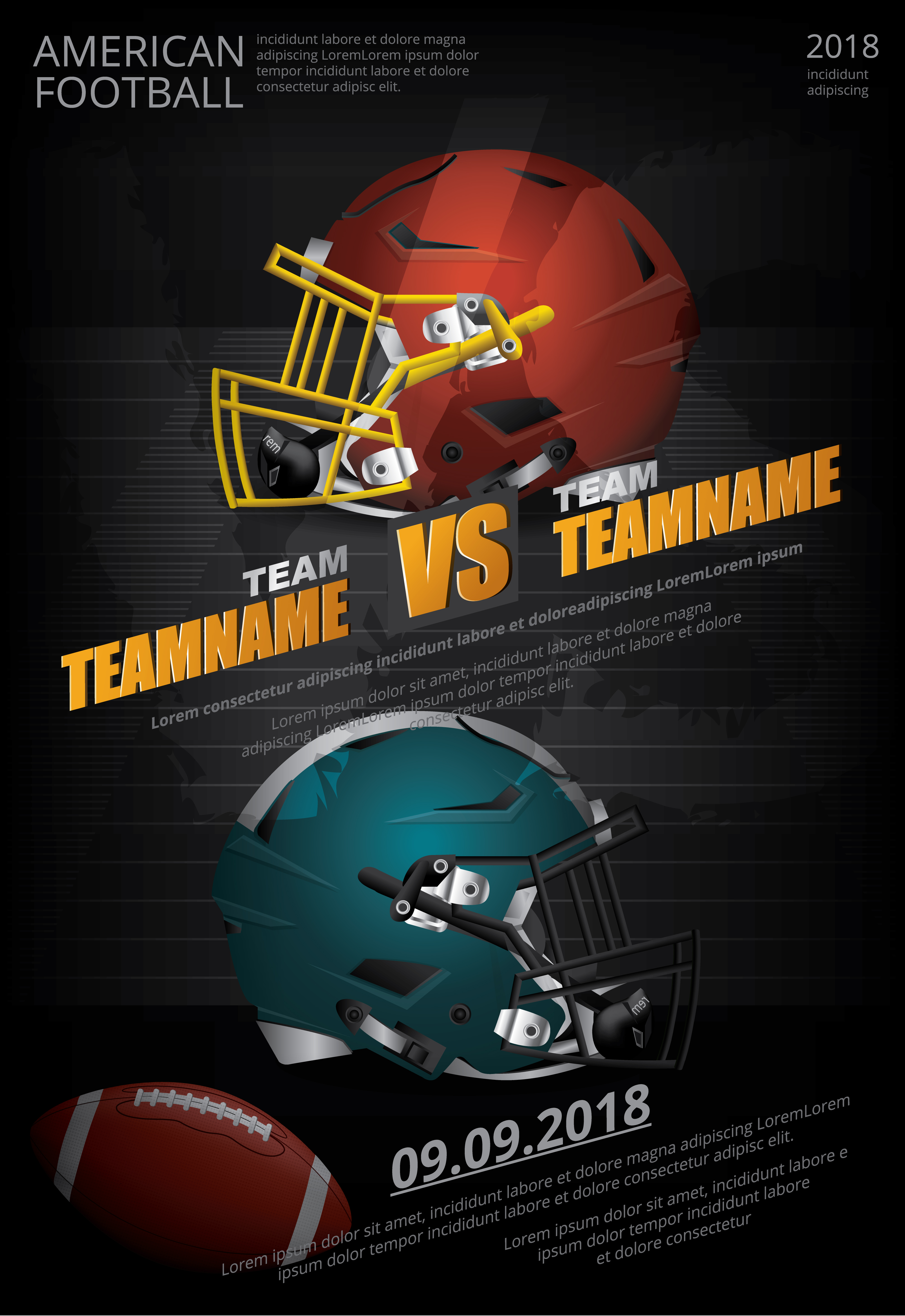 American football Poster Vector Illustration 642857 Vector Art Vecteezy