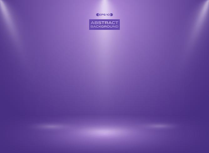 Abstract of ultra violet color in studio room background with sportlights.  vector