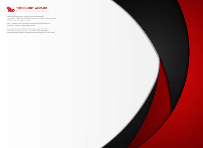 Diseño rojo y negro de la pendiente abstracta del vector del fondo de la plantilla de la tecnología. ilustración vectorial eps10