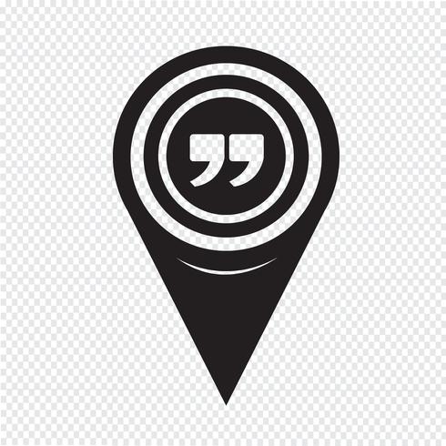 Map Pointer Quote Sign Icon vector