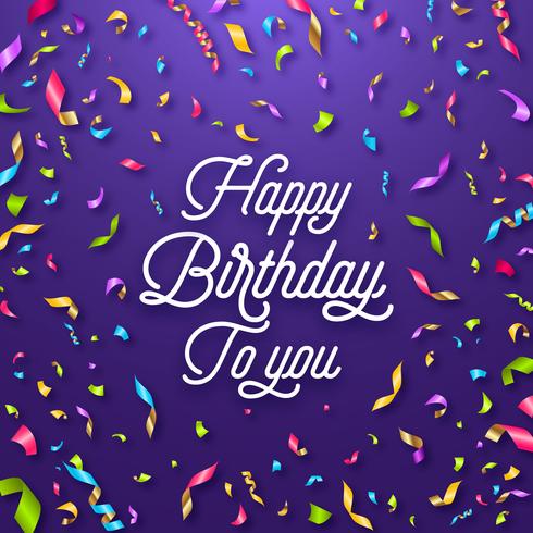 Feliz cumpleaños celebración tipografía tarjeta de felicitación vector