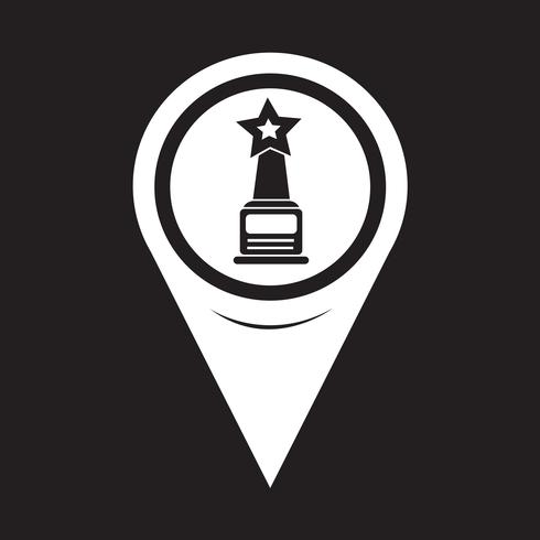 Icono de premio estrella de puntero de mapa vector