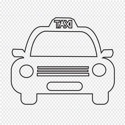 Icono de taxi de coche vector