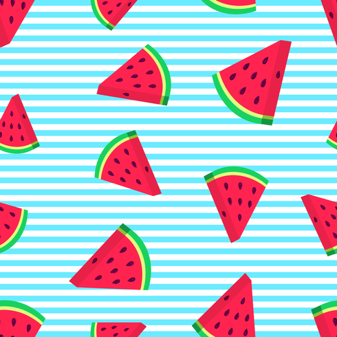 Watermelon Slices Vector Seamless Pattern