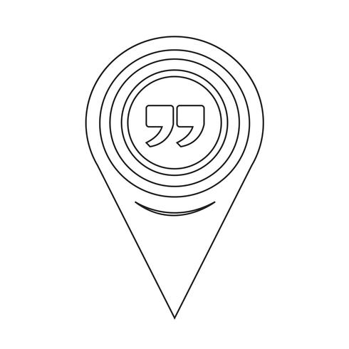 Map Pointer Quote Sign Icon vector