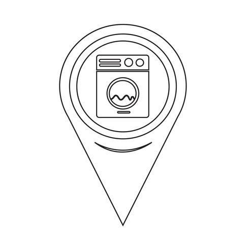 Map Pointer Washing Machine Icon vector