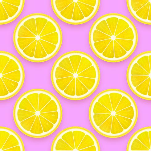 Fresh Lemon Seamless Pattern Vector Background
