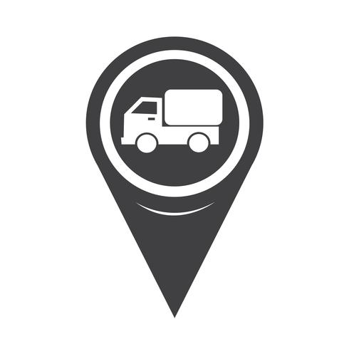 Map Pointer Car Truck Icon vector