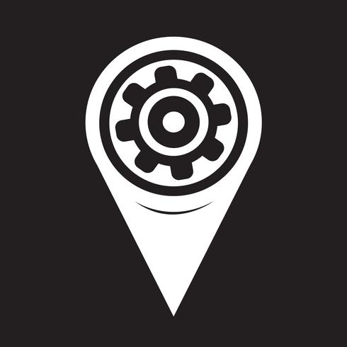 Map Pointer Gear icon vector