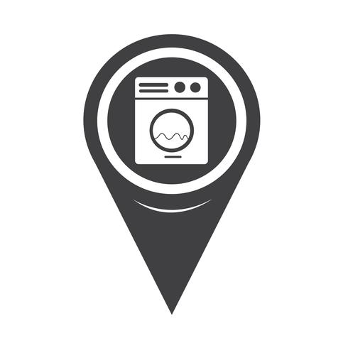 Map Pointer Washing Machine Icon vector