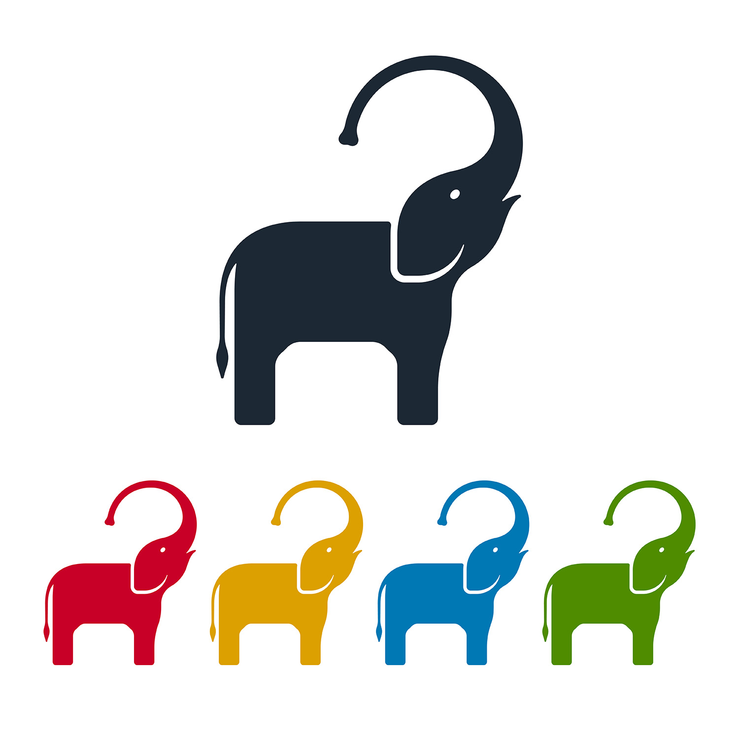 Elephants flat icons 643250 Vector Art at Vecteezy