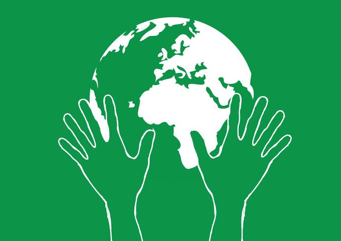 Hand Holding World and globe hands idea vector