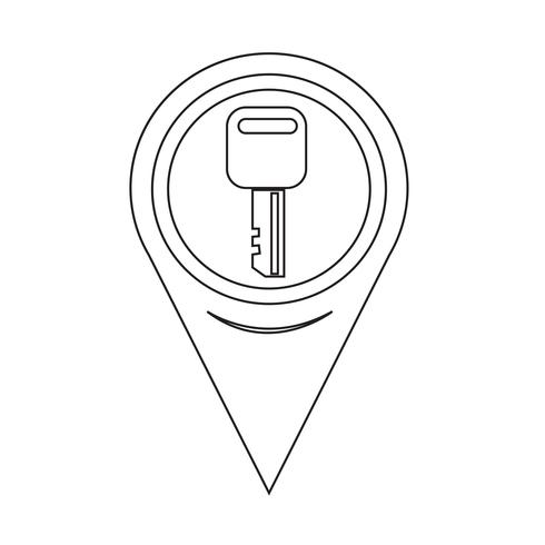 Map Pointer Key Icon vector