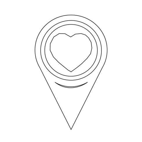 Map Pointer Heart Icon vector