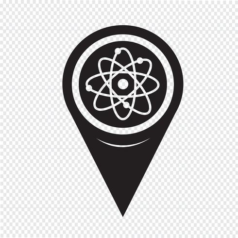 Map Pointer Atom Icon vector