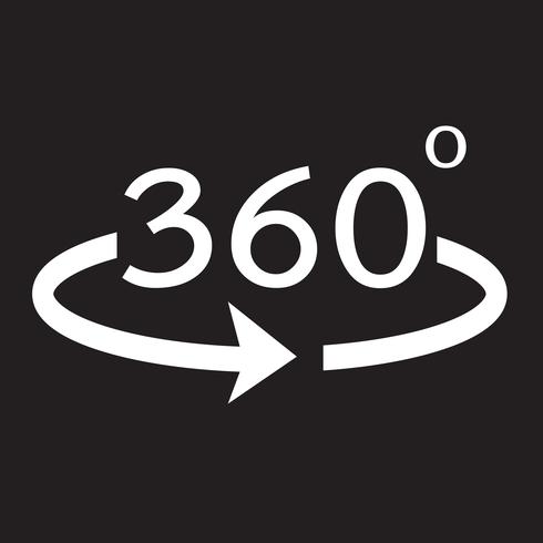 Angle 360 degrees icon vector