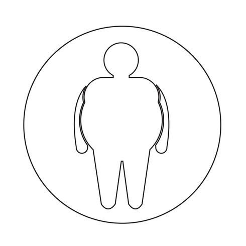 Icono de gente gorda vector