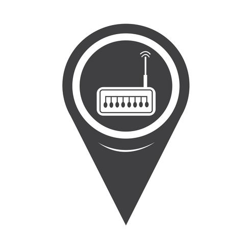 Map Pointer router icon vector