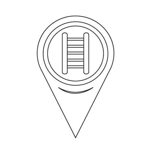 Icono de la escalera del puntero del mapa vector