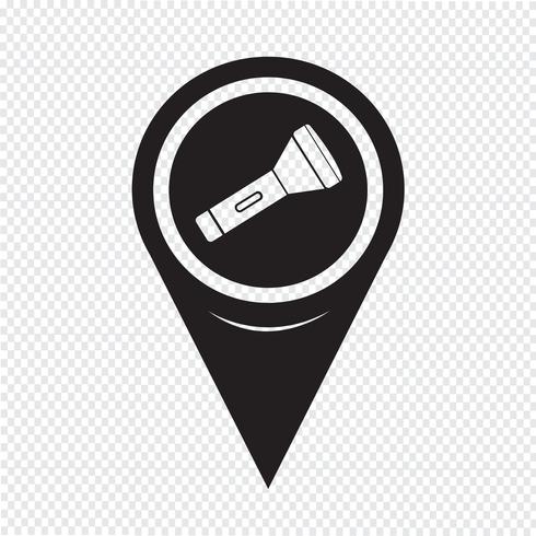 Map Pointer Flashlight Icon vector